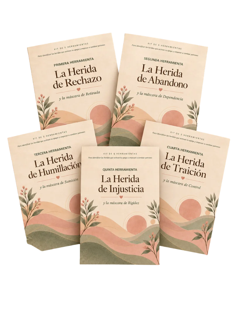 Los 5 cuadernillos del kit: heridas de rechazo, abandono, humillación, traición e injusticia